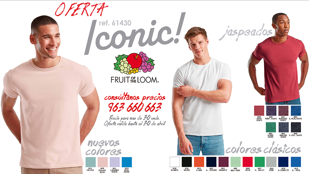 PRORROGAMOS LA OFERTA CAMISETA ICONIC Fruit of the Loom. Ref. 61430. PRORROGAMOS LA OFERTA CAMISETA ICONIC Fruit of the Loom. Ref. 61430.